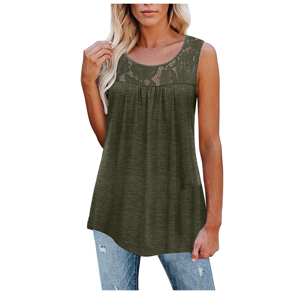 Women Loose O-Neck Tank Top