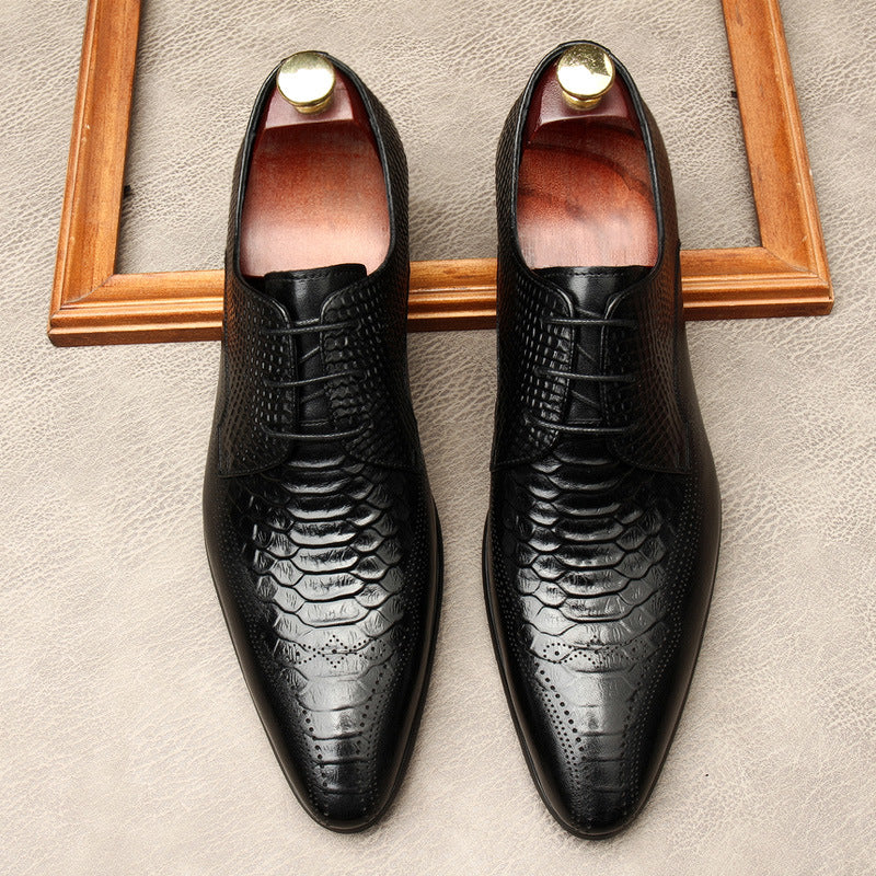 Men's Crocodile Pattern Formal Leather Shoes