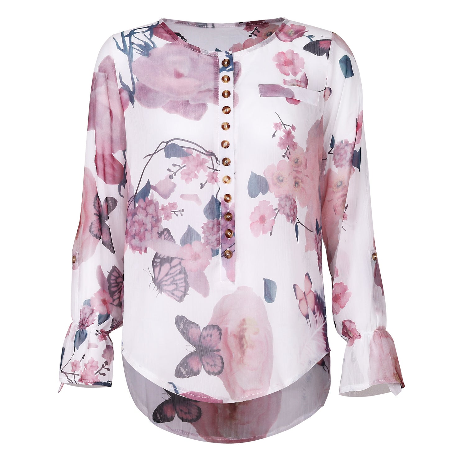 New Printed All Match Shirt Women Slim Slimming Shirt