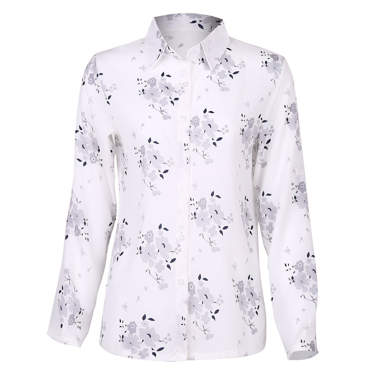 Nueva camisa estampada All Match para mujer, camisa adelgazante delgada