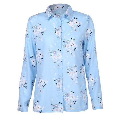 New Printed All Match Shirt Women Slim Slimming Shirt