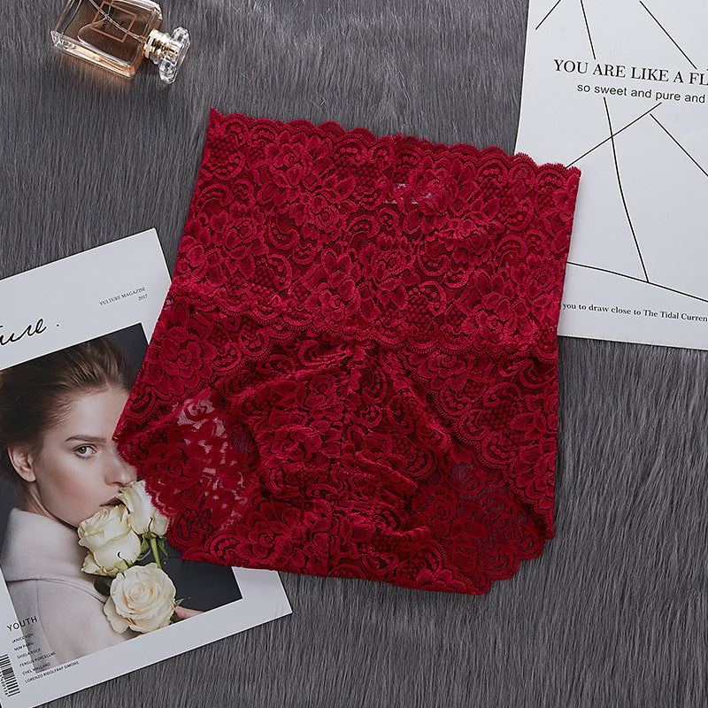 Culotte en dentelle sexy taille haute pour femme