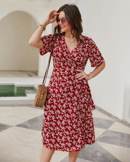 Robe de plage décontractée à fleurs pour femmes