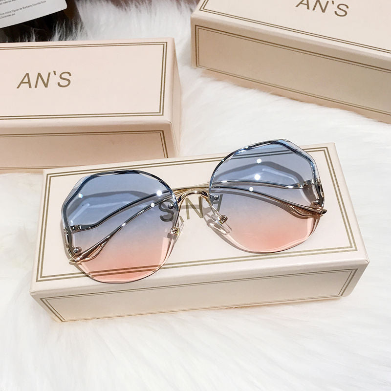 Fashion Gradient Borderless Cut-Edge Sunglasses