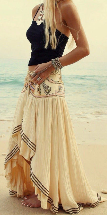 Creative Stitching Irregular Dovetail Skirt