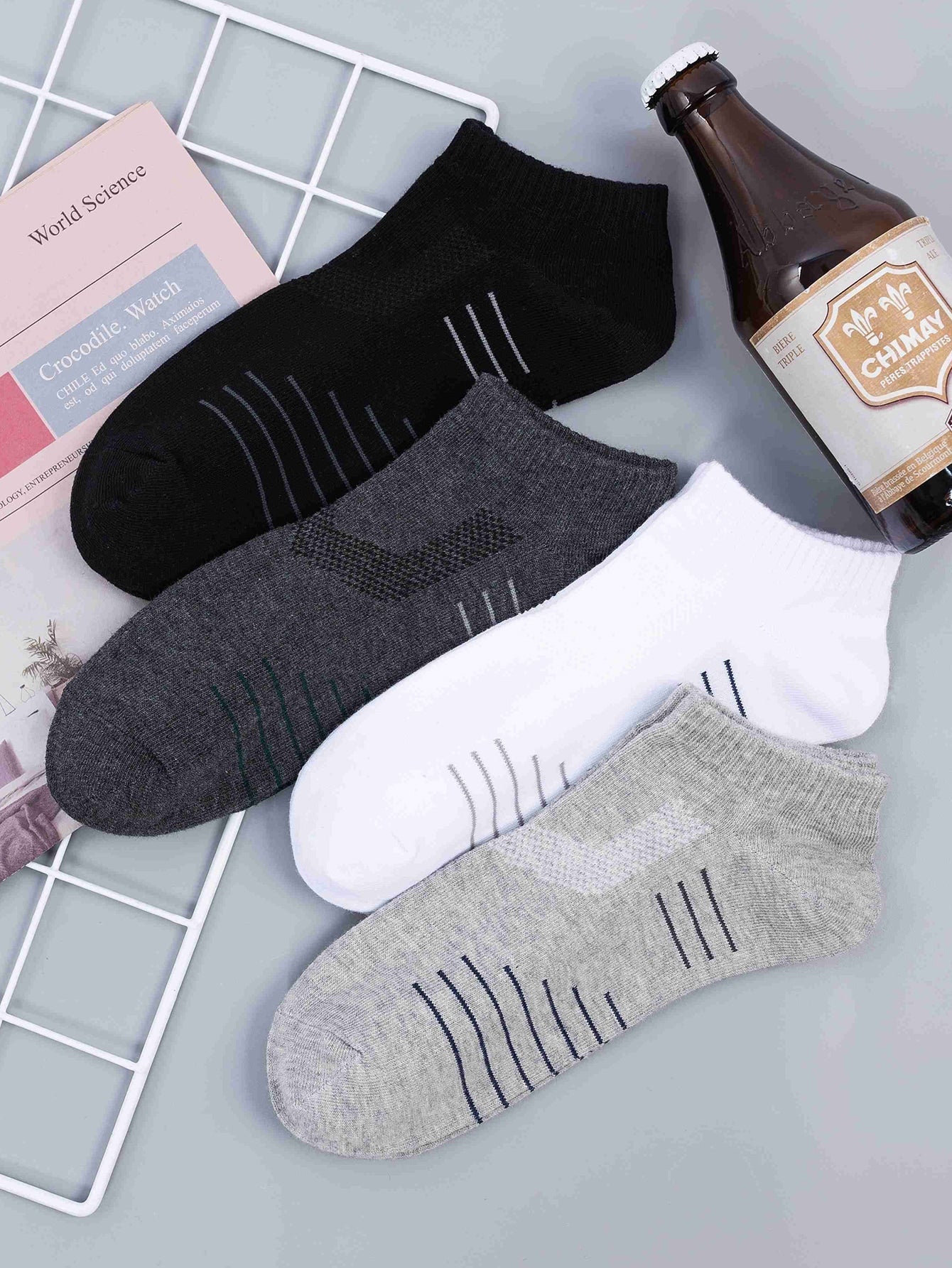 4 paires de chaussettes à rayures pour hommes