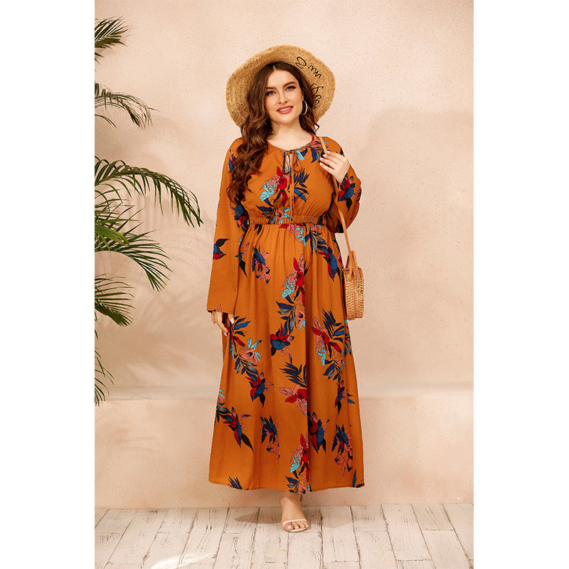 Robe longue à fleurs