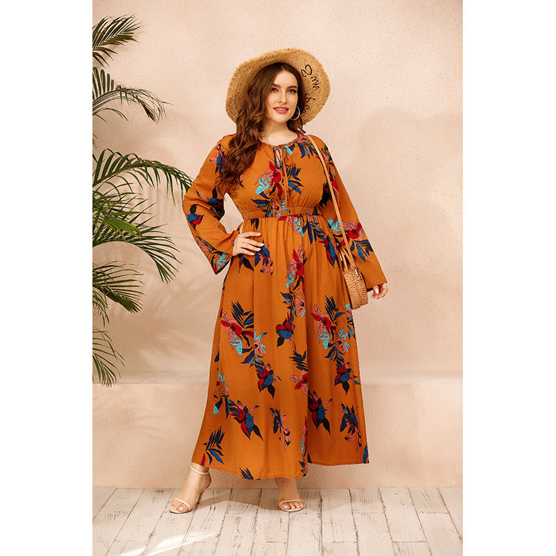 Robe longue à fleurs