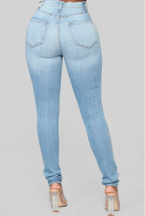 Women Stretch Jeans High-Waisted Trousers