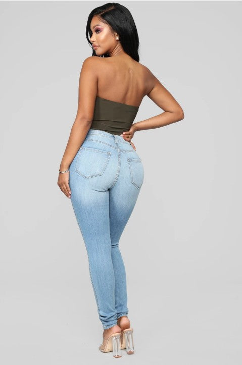 Women Stretch Jeans High-Waisted Trousers