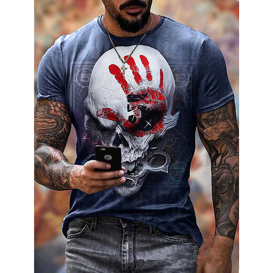 Camiseta de hombre con estampado de bandera de calavera