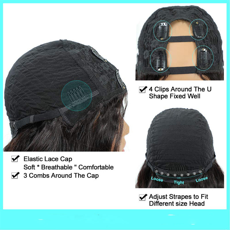 Forever Glueless Body Wave U Part Pelucas 150 Densidad Brasileña