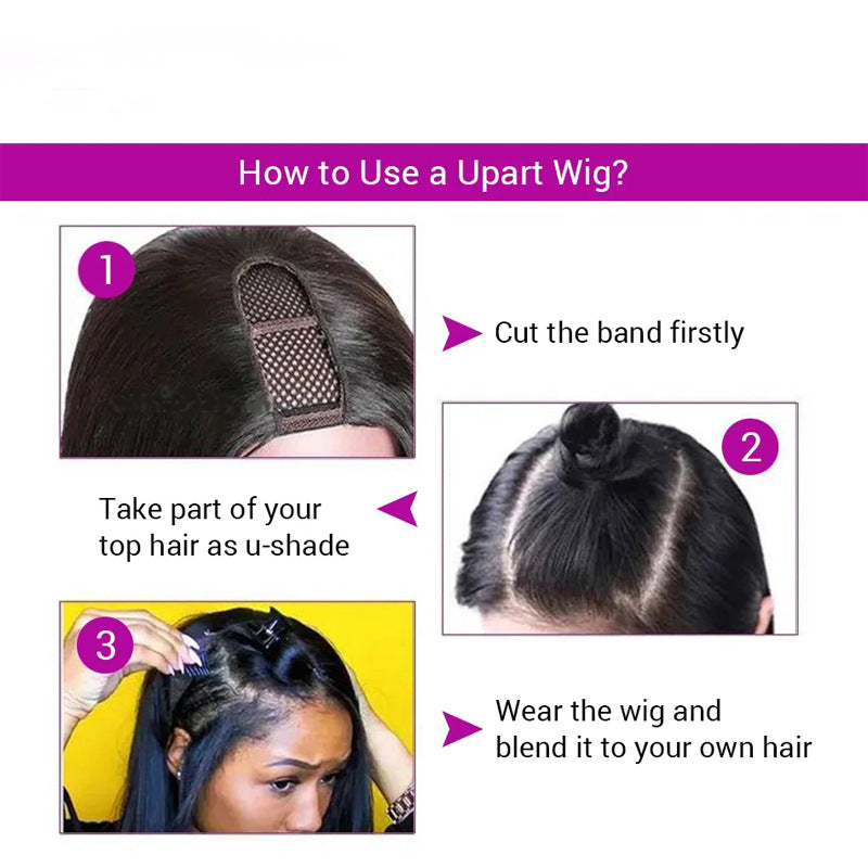 Forever Glueless Body Wave U Part Pelucas 150 Densidad Brasileña