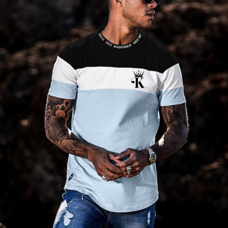 Casual Cuello redondo Manga corta Impresión digital