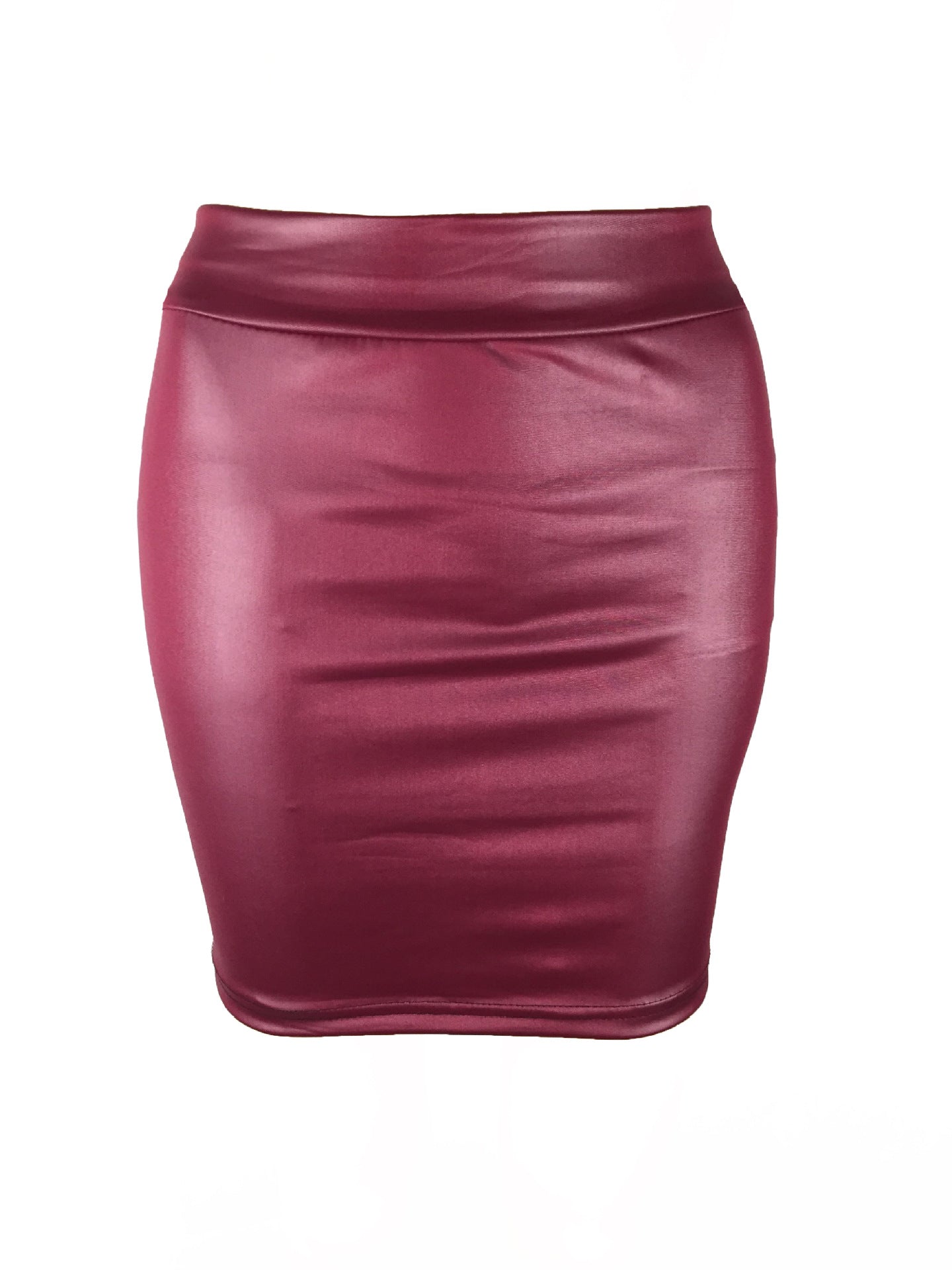 Korean Women'S Bottoming Skirt, Matte Faux Leather Skirt, Imitation Pu Bag Hip Skirt