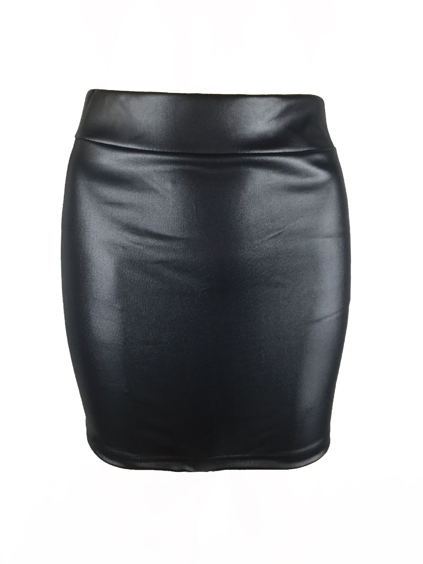 Korean Women'S Bottoming Skirt, Matte Faux Leather Skirt, Imitation Pu Bag Hip Skirt