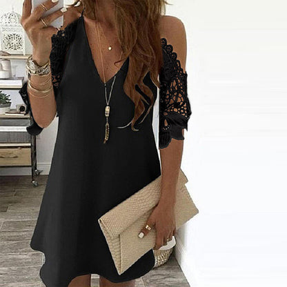 Casual Dress With Sling Cutout Sleeves