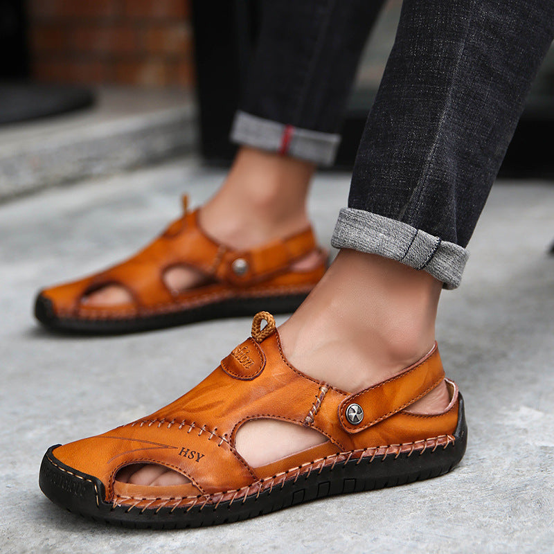 Sandales romaines en cuir véritable pour hommes