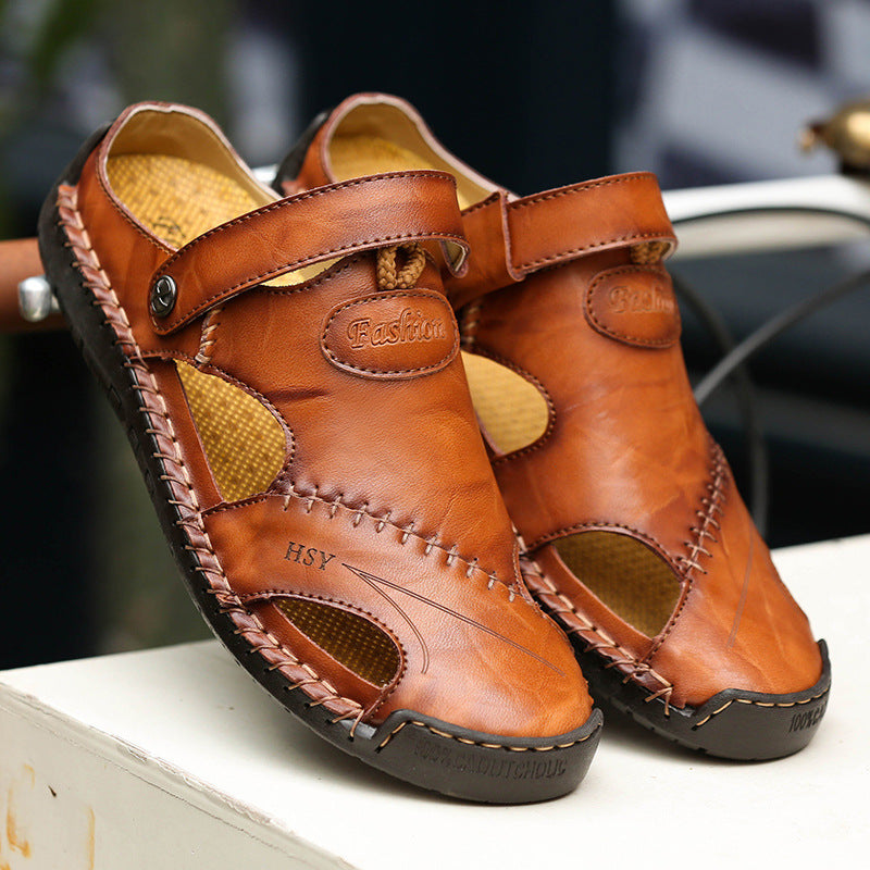 Sandales romaines en cuir véritable pour hommes