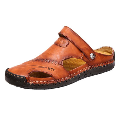 Sandalias romanas de cuero genuino para hombres