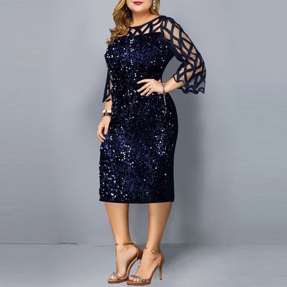 Party Dresses Sequin Plus Size Women's Night Club Dress