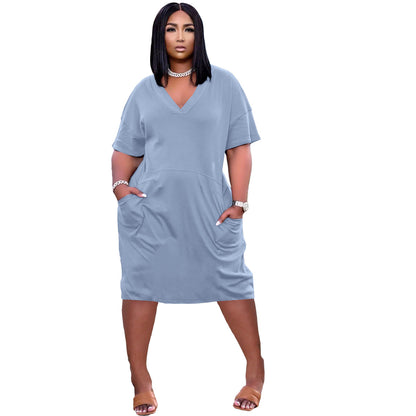 Women V-neck Casual Dress