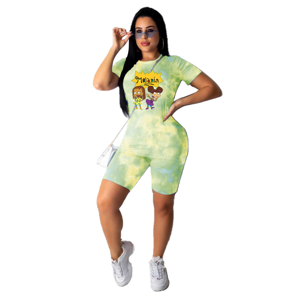 Traje de pantalones de temperamento sin mangas estampado