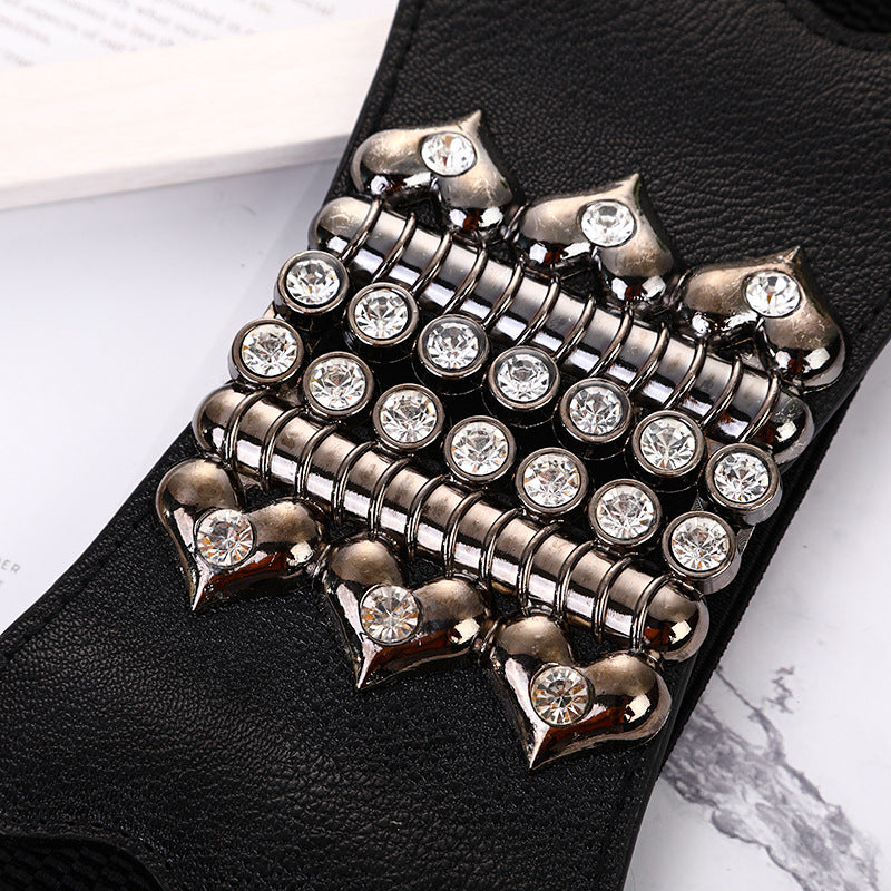 Fashion Ladies Wide Waist Elastic Decorative Belt