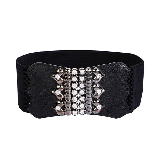 Fashion Ladies Wide Waist Elastic Decorative Belt