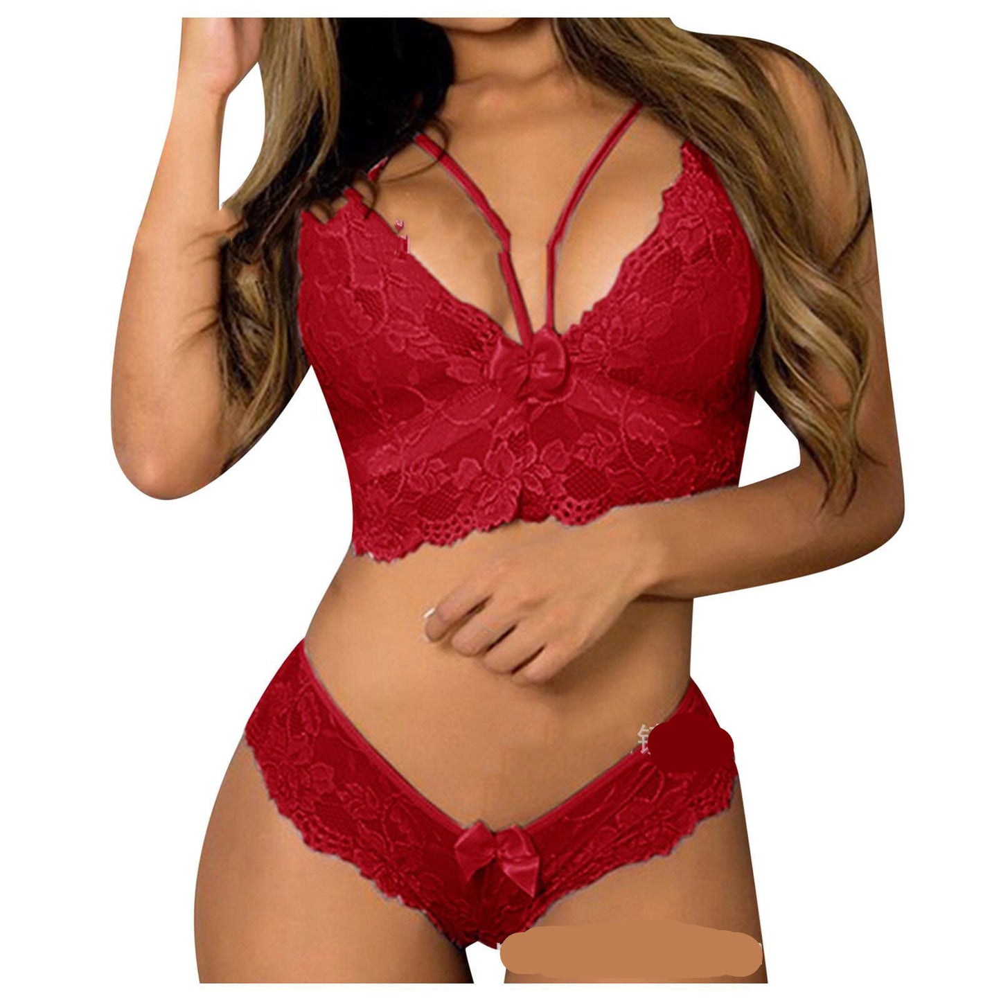 Mujeres sexy Tallas grandes Lencería Corsé Encaje Floral Bralette Sujetador Ropa interior de dos piezas Lencería sexy