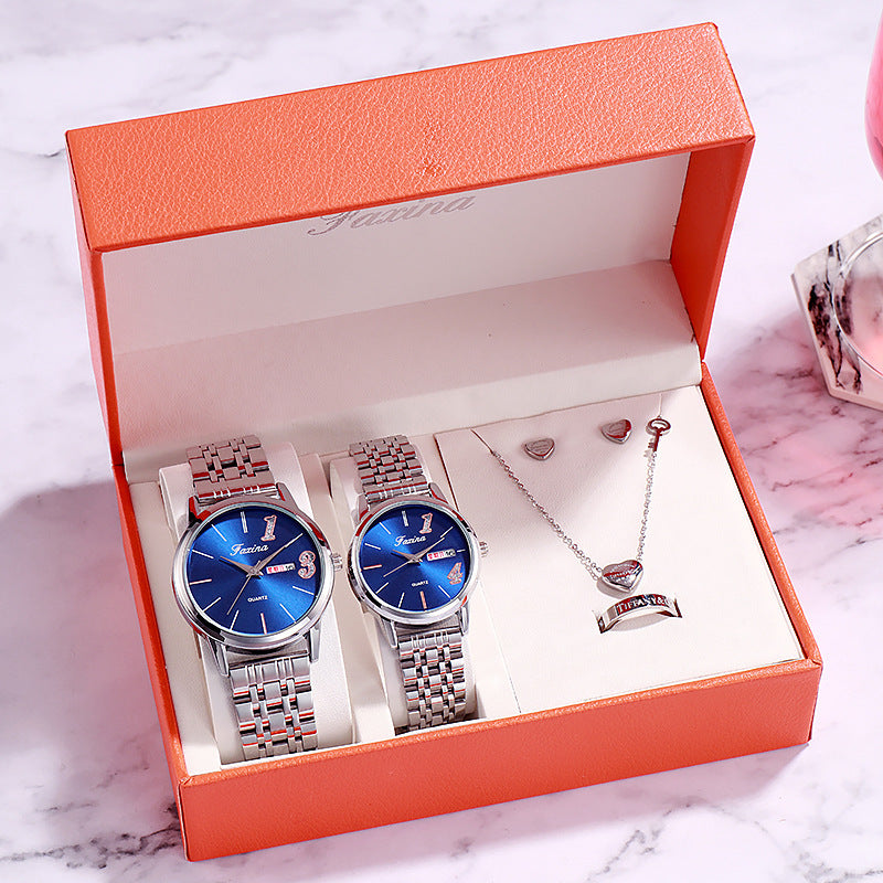 Reloj de lujo Regalos para mujer Pendientes Anillo Collar Pulsera