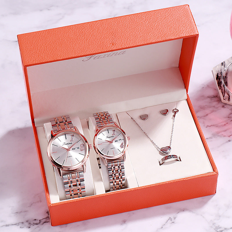 Reloj de lujo Regalos para mujer Pendientes Anillo Collar Pulsera