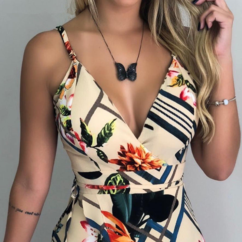 Mono de tirantes con estampado sexy de moda