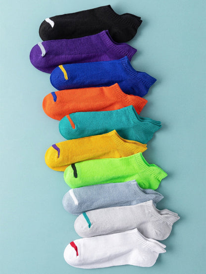 10pairs Men Solid Ankle Socks