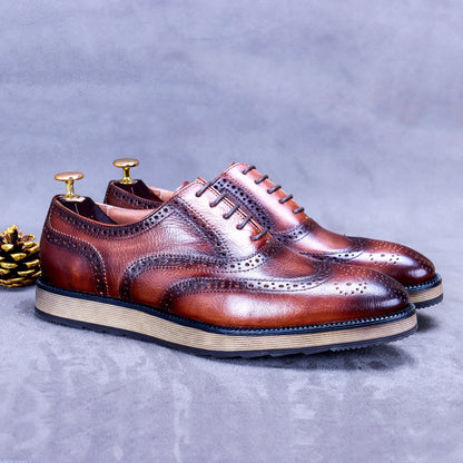 Brogue Zapatos de hombre Tendencia británica Negocios Retro Grabado