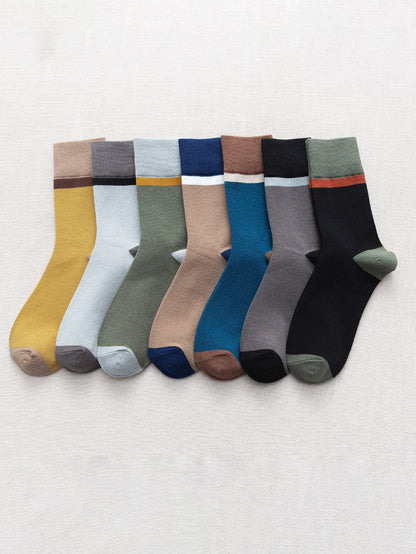 7 pares de calcetines de hombre Colorblock Crew