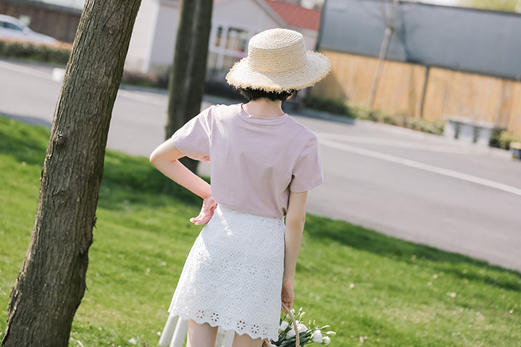 Jupe blanche en dentelle chérie