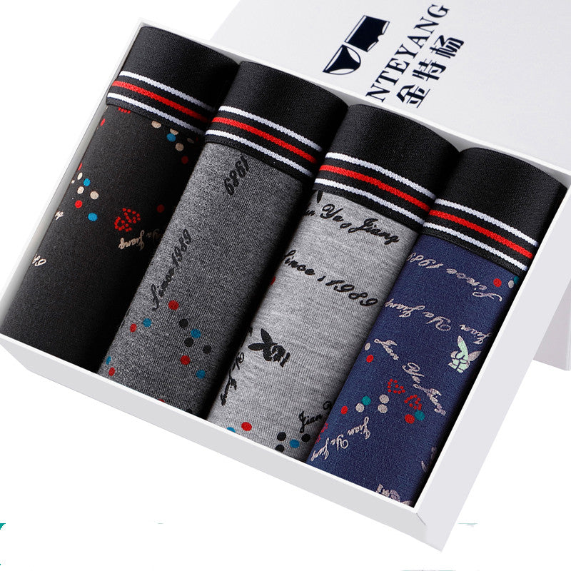 Sous-vêtement modal pour hommes en pur coton aux quatre coins respirant