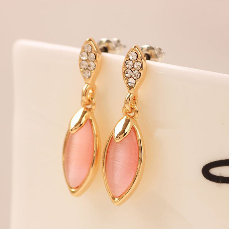 Boucles d'oreilles simples en opale