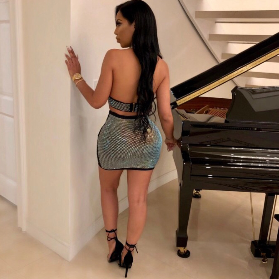 Robe Ensemble Deux Pièces Diamants Femme