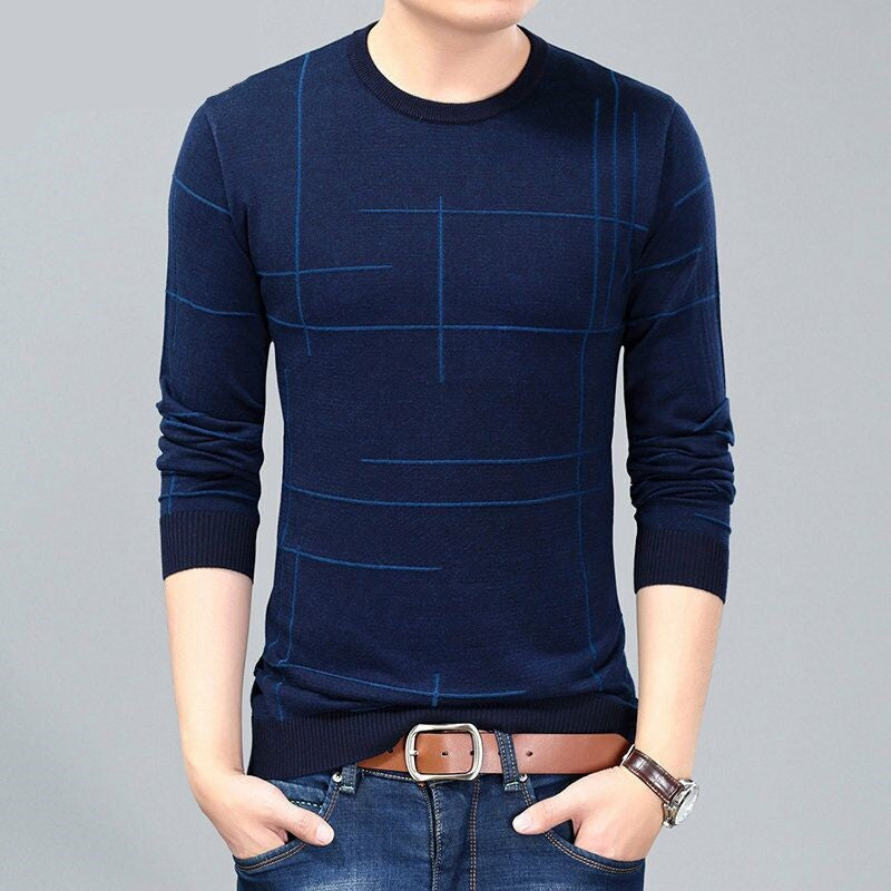 Men's youth hooded round neck long sleeve t-shirt