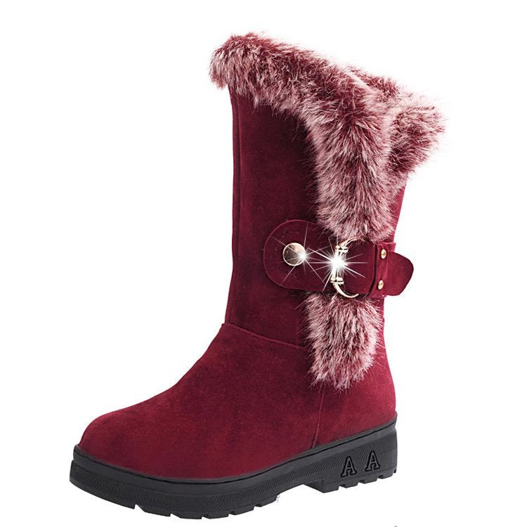 Botas de nieve de invierno cálidas casuales para mujer