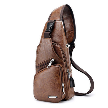 Men USB Charging Shoulder Bag