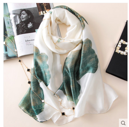 Fashionable Women's Simple Printed Thin Silk Scarf