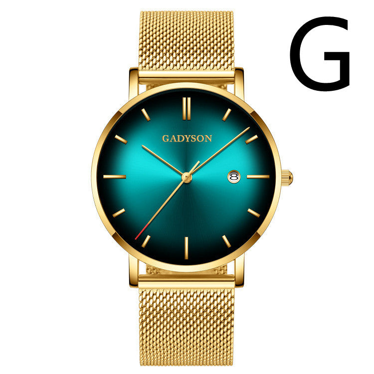 Men's Simple Color Steel Gradient Quartz Watch