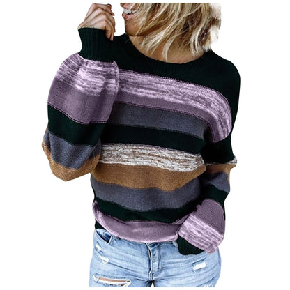 Long-sleeved striped sweater