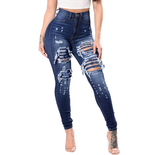 Pantalones vaqueros rasgados de mujer 