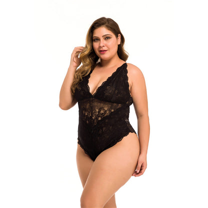 Plus Size Lace Mesh Lingerie