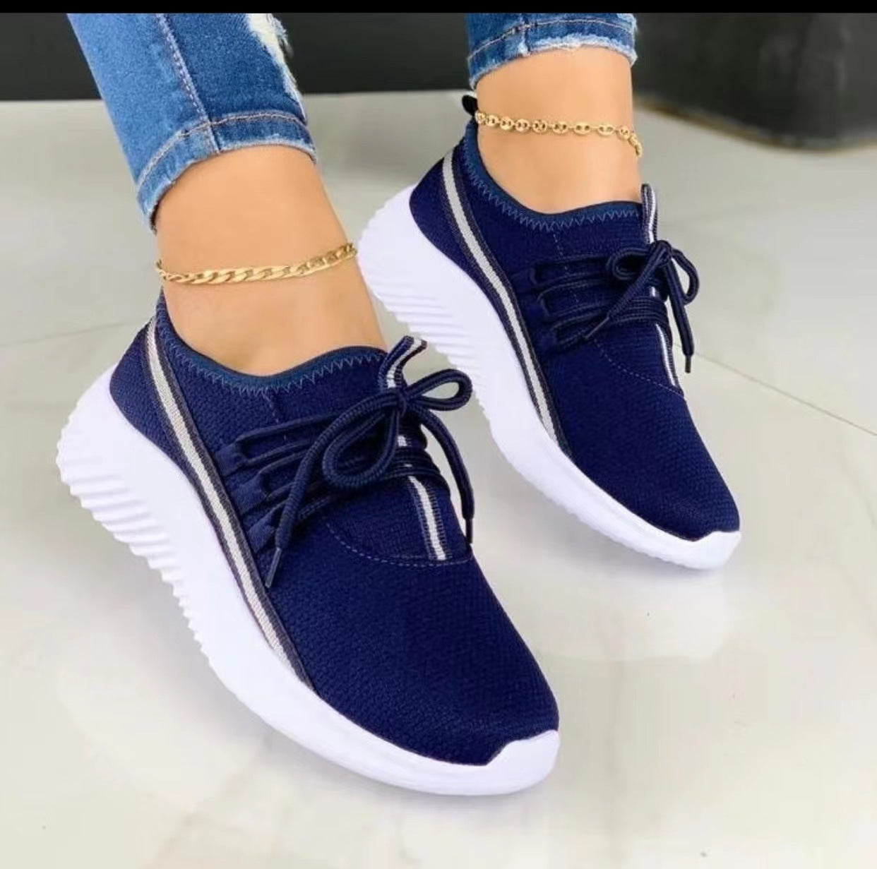 Women Sports Stripe Sneakers