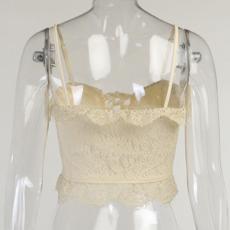 Chaleco con correa en el pecho con volantes de encaje